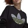 Women Loose Sweatshirt With Trefoil Application, Black, A901_ONE, thumbnail image number 8