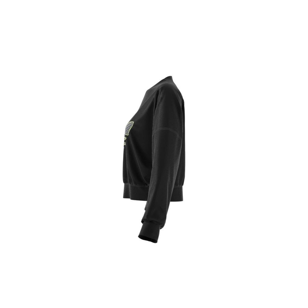 Loose Sweatshirt With Trefoil Application, Black, A901_ONE, large image number 13
