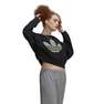 Women Loose Sweatshirt With Trefoil Application, Black, A901_ONE, thumbnail image number 15