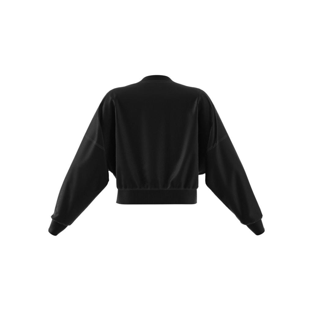 Loose Sweatshirt With Trefoil Application, Black, A901_ONE, large image number 17