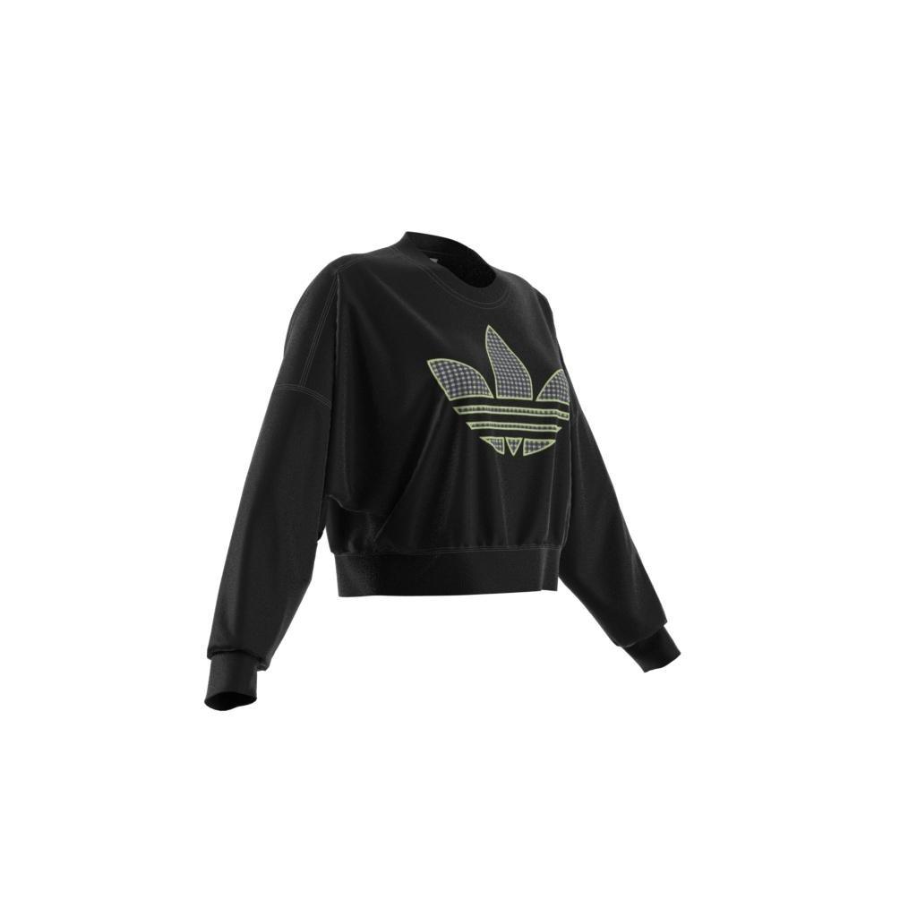 Loose Sweatshirt With Trefoil Application, Black, A901_ONE, large image number 18