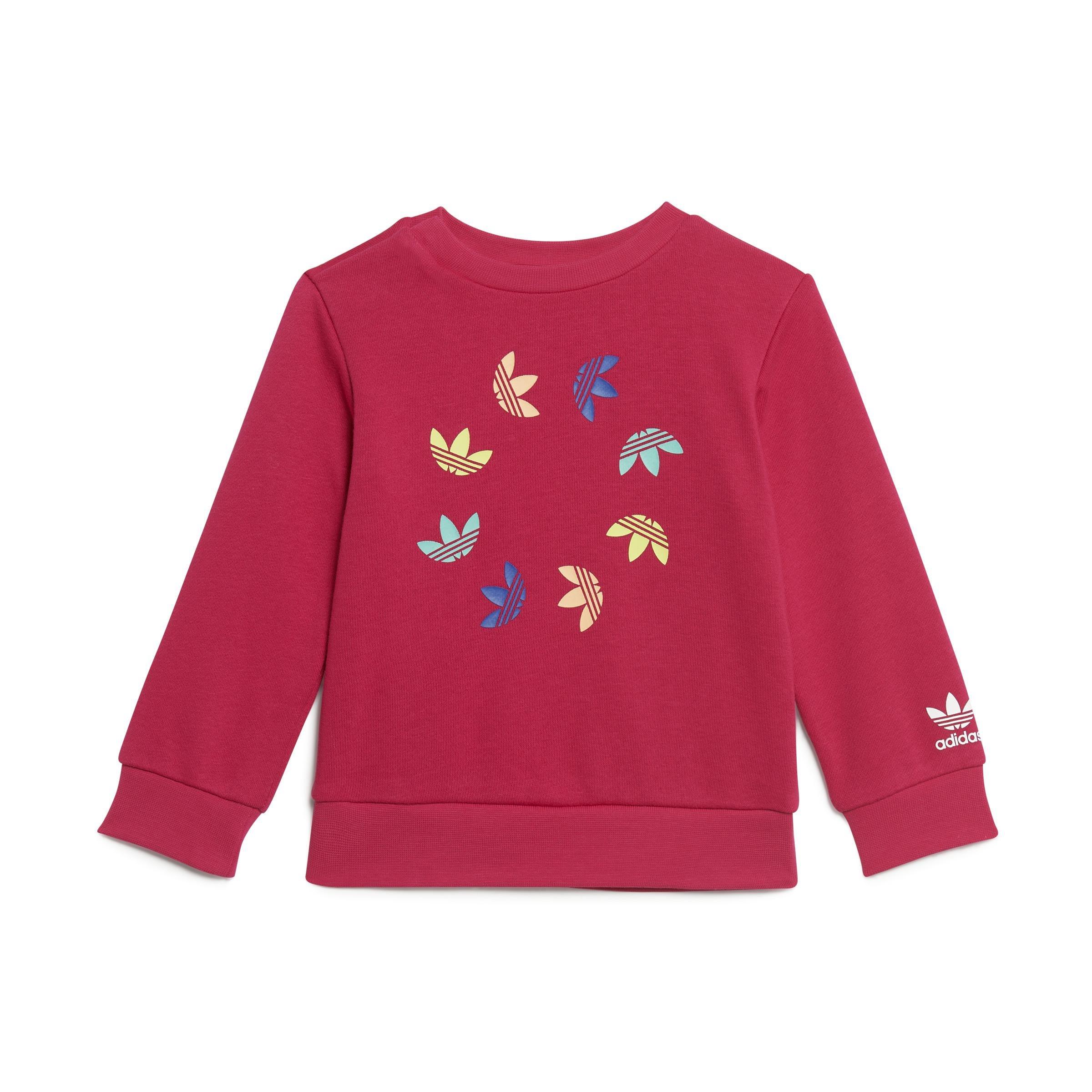Unisex Kids Adicolor Crew Set, Pink, A901_ONE, large image number 2