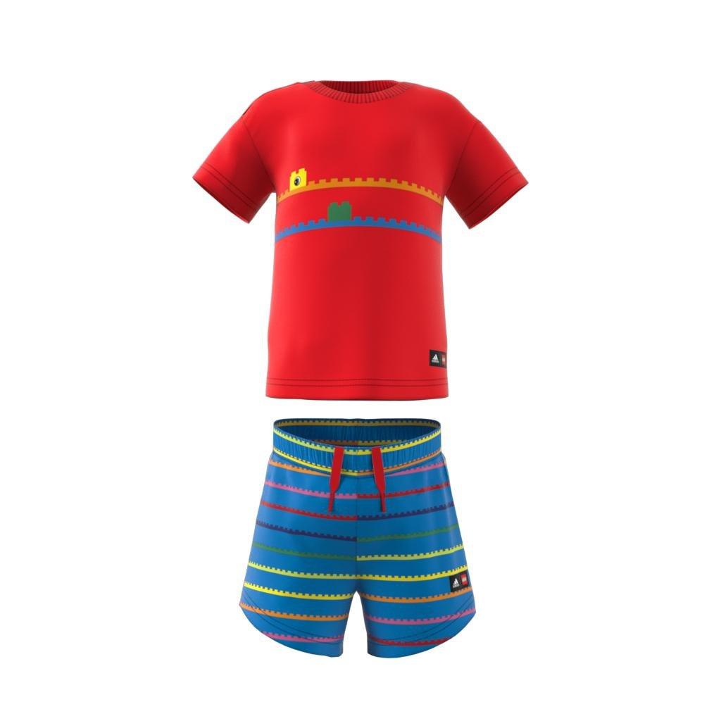 Unisex Kids Classic Lego T-Shirt And Shorts Set, Red, A901_ONE, large image number 1