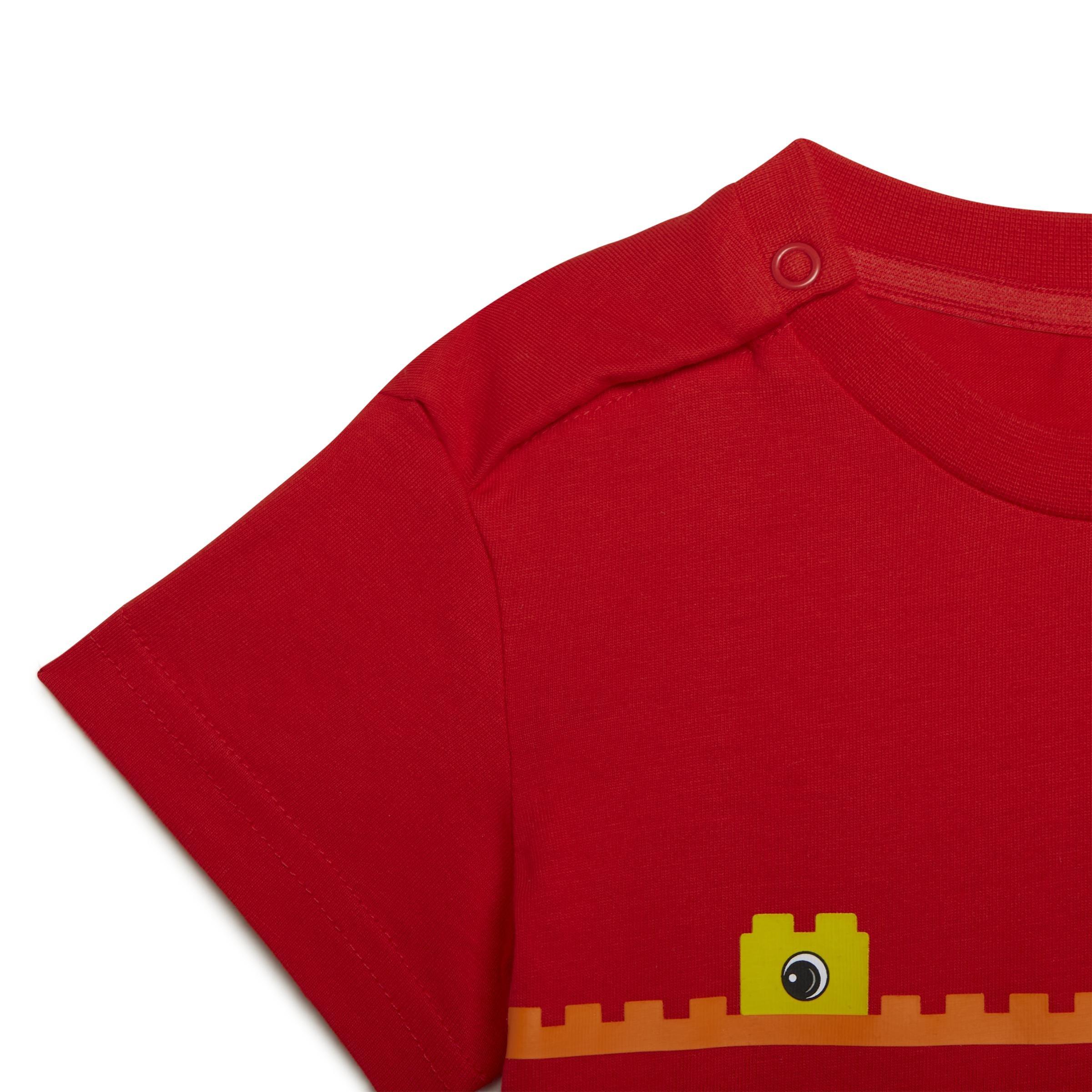 Unisex Kids Classic Lego T-Shirt And Shorts Set, Red, A901_ONE, large image number 2