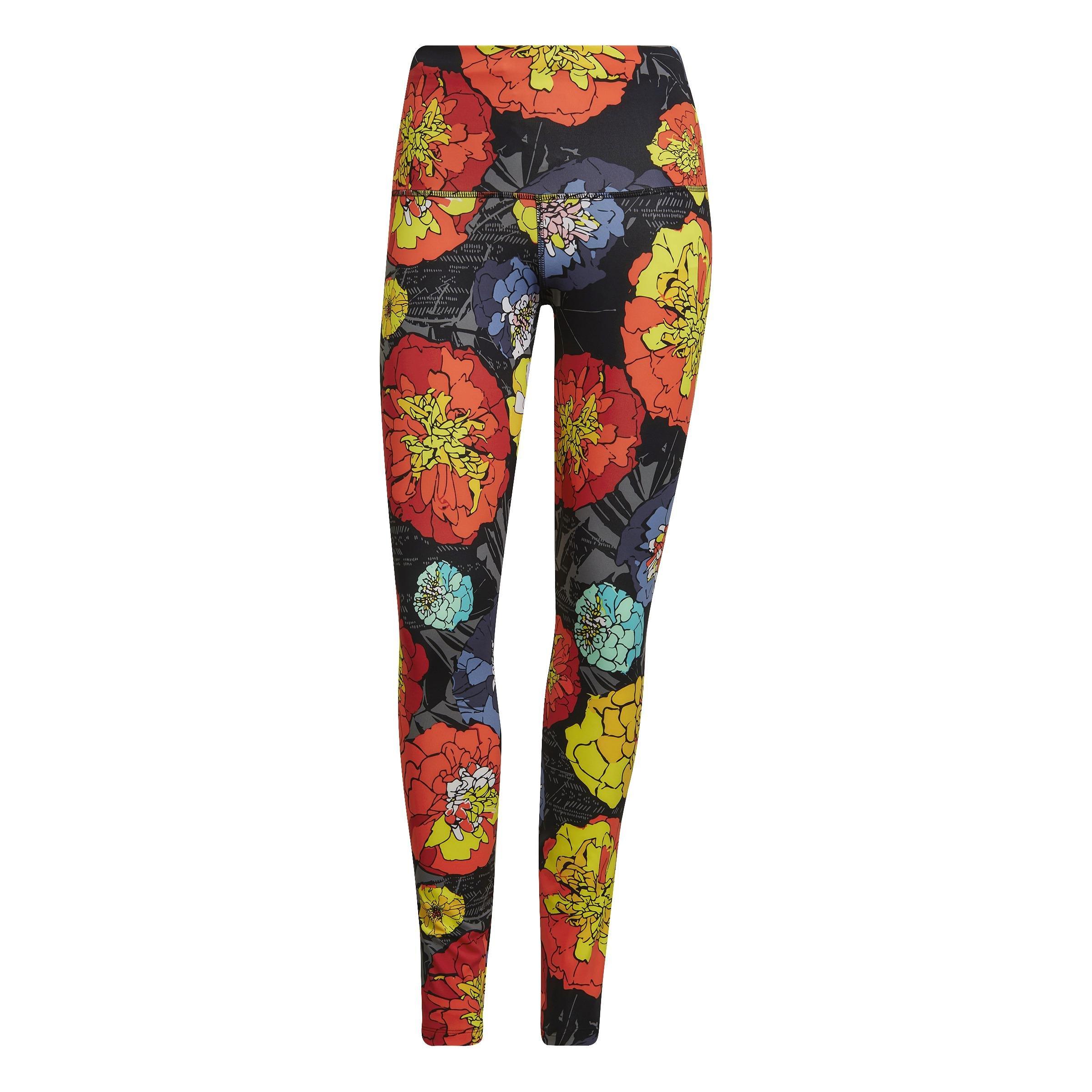 Floral Running Leggings, Black, , large image number 0