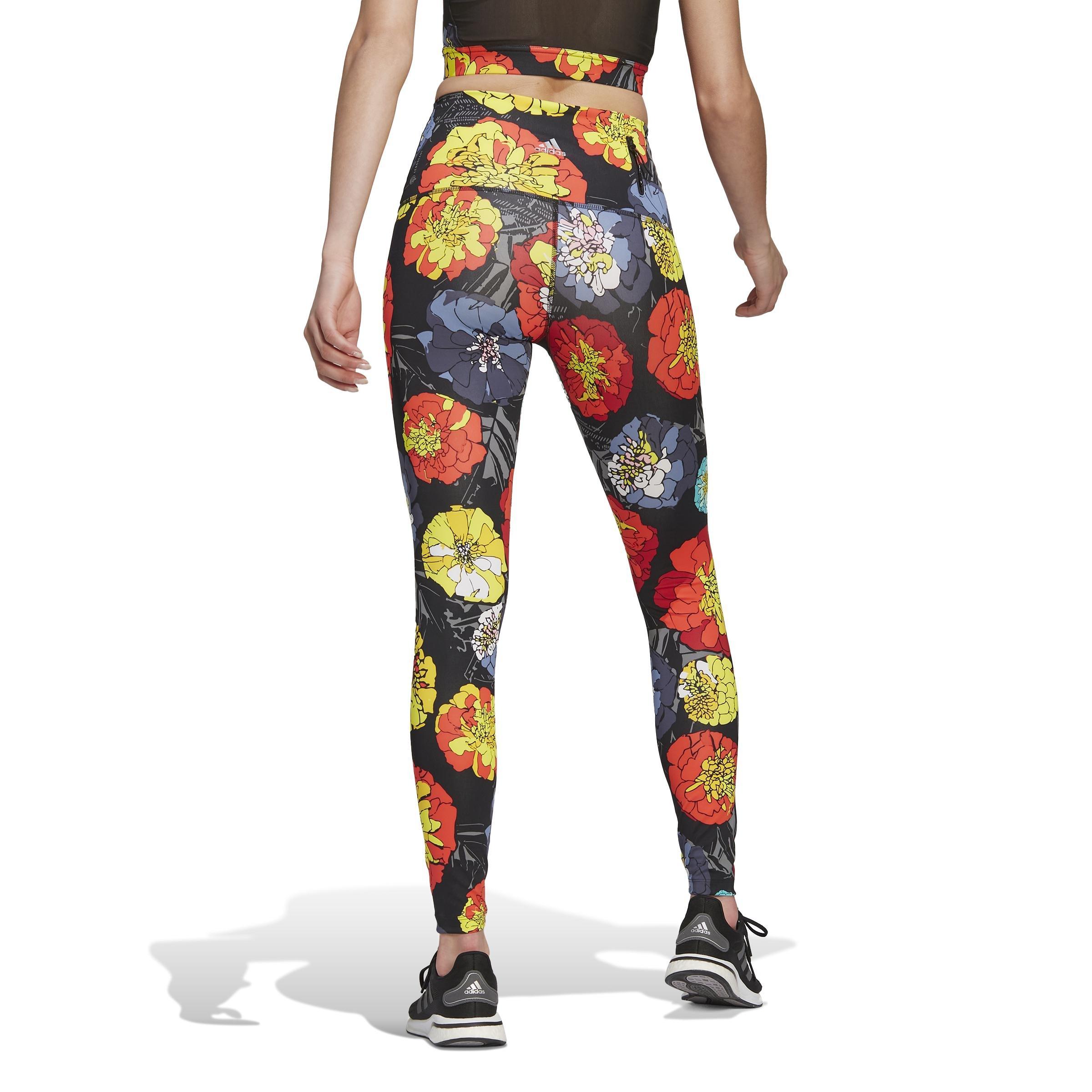 Floral Running Leggings, Black, , large image number 2
