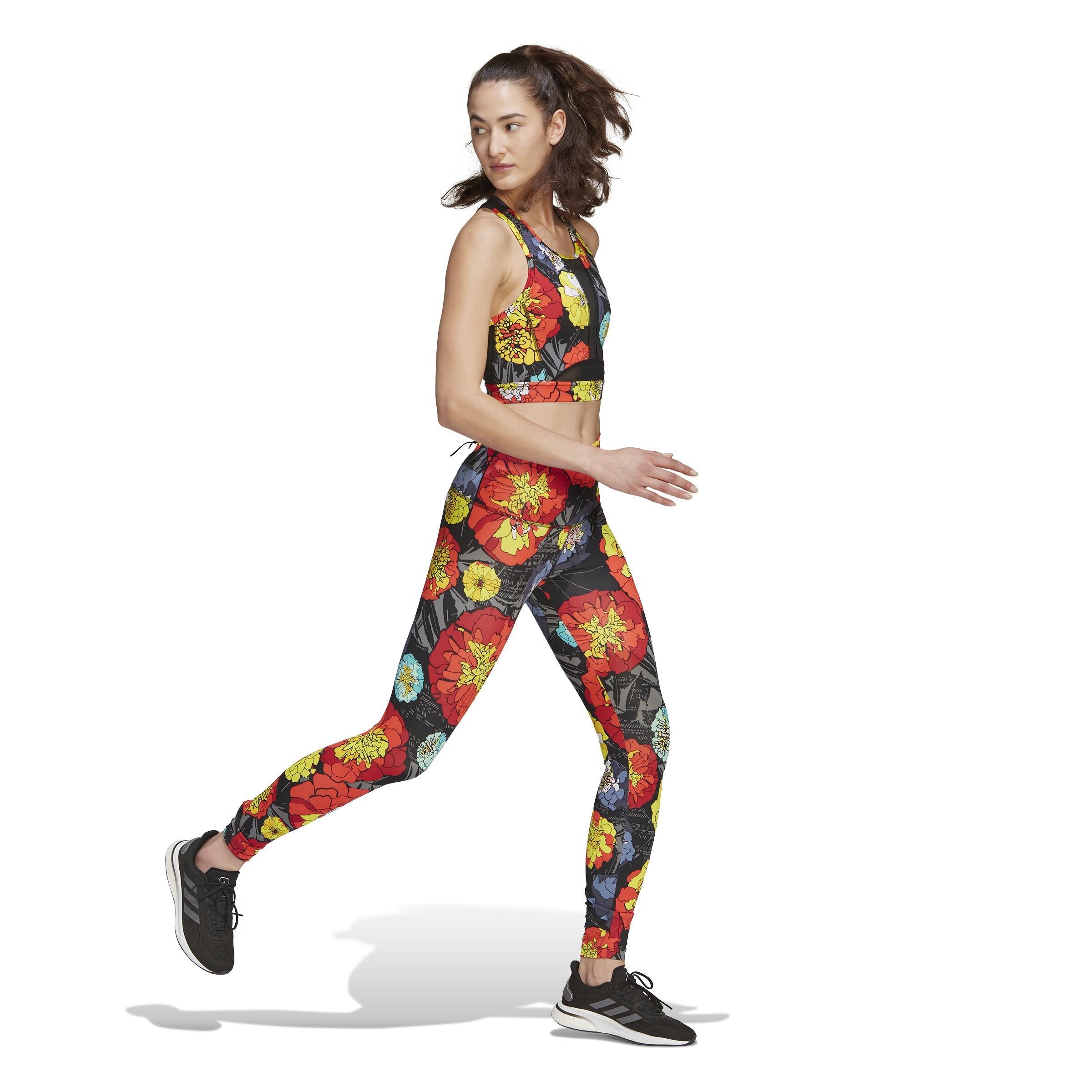Floral Running Leggings, Black, , large image number 5