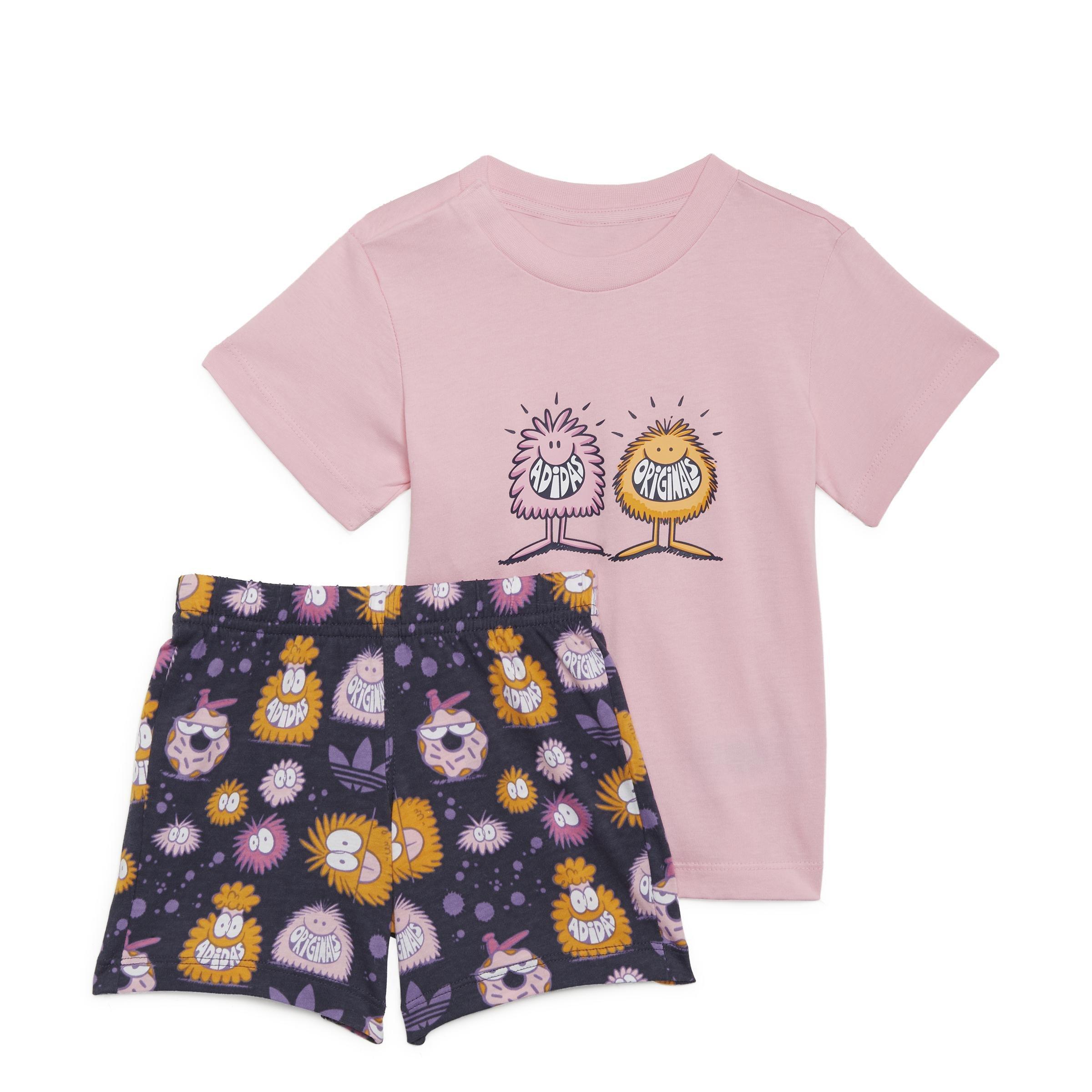 Unisex Kids adidas x Kevin Lyons Shorts and Tee Set, Pink, A901_ONE, large image number 0