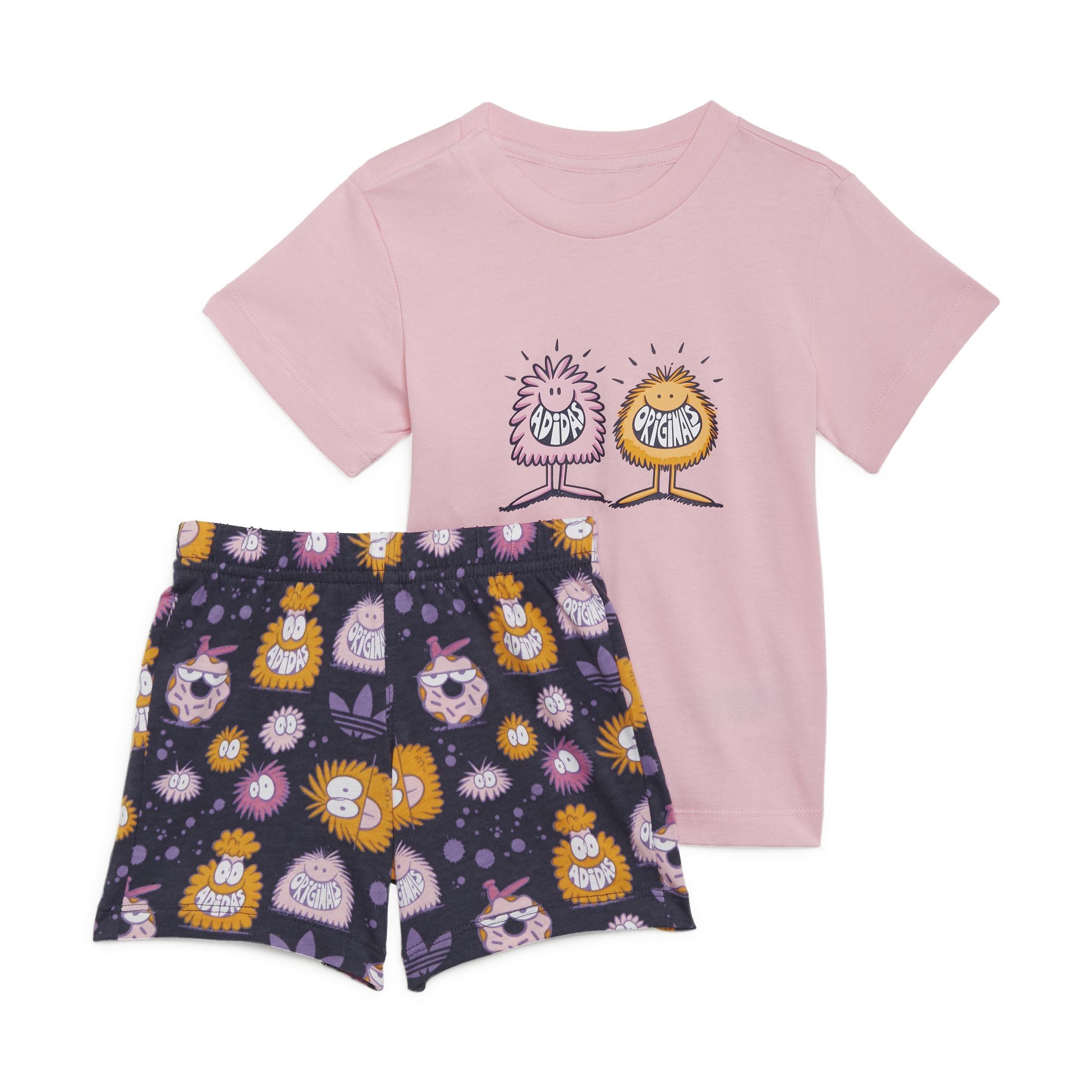 Unisex Kids adidas x Kevin Lyons Shorts and Tee Set, Pink, A901_ONE, large image number 1