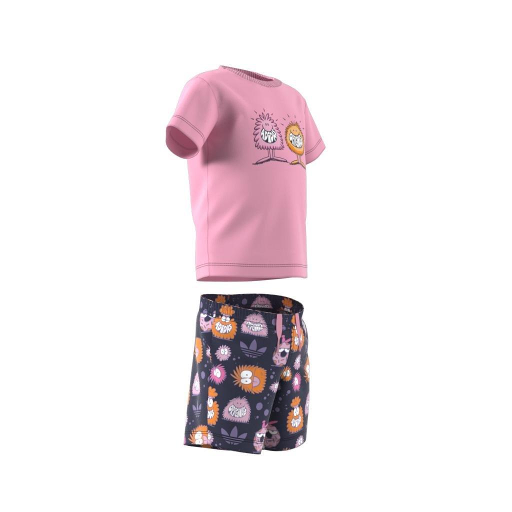 Unisex Kids adidas x Kevin Lyons Shorts and Tee Set, Pink, A901_ONE, large image number 8