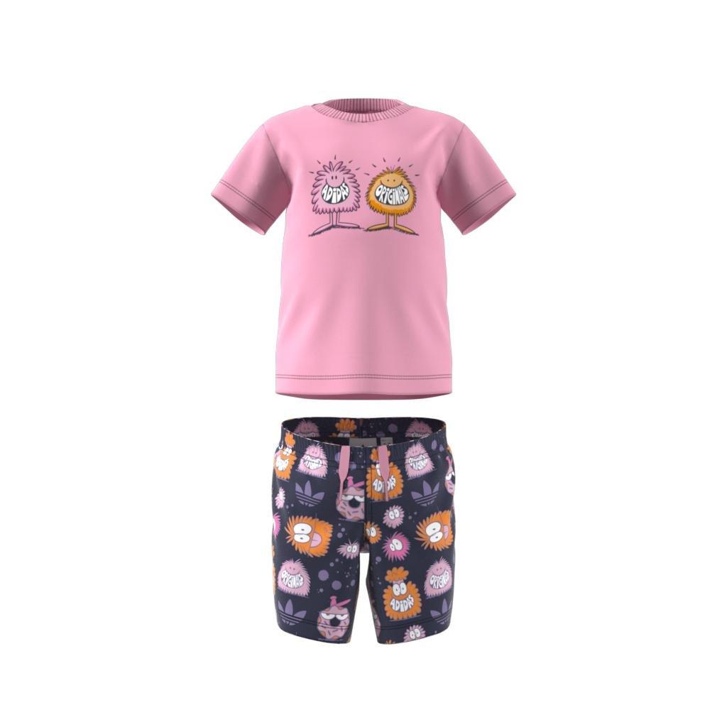 Unisex Kids adidas x Kevin Lyons Shorts and Tee Set, Pink, A901_ONE, large image number 9