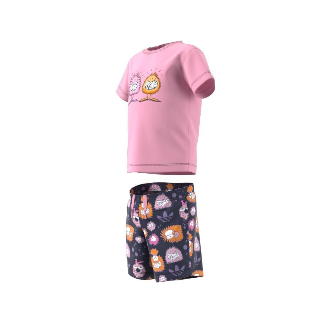 Unisex Kids adidas x Kevin Lyons Shorts and Tee Set, Pink, A901_ONE, large image number 10