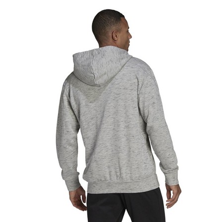 Mens Melange Full-Zip Hooded Sweatshirt, Grey, A901_ONE, large image number 4