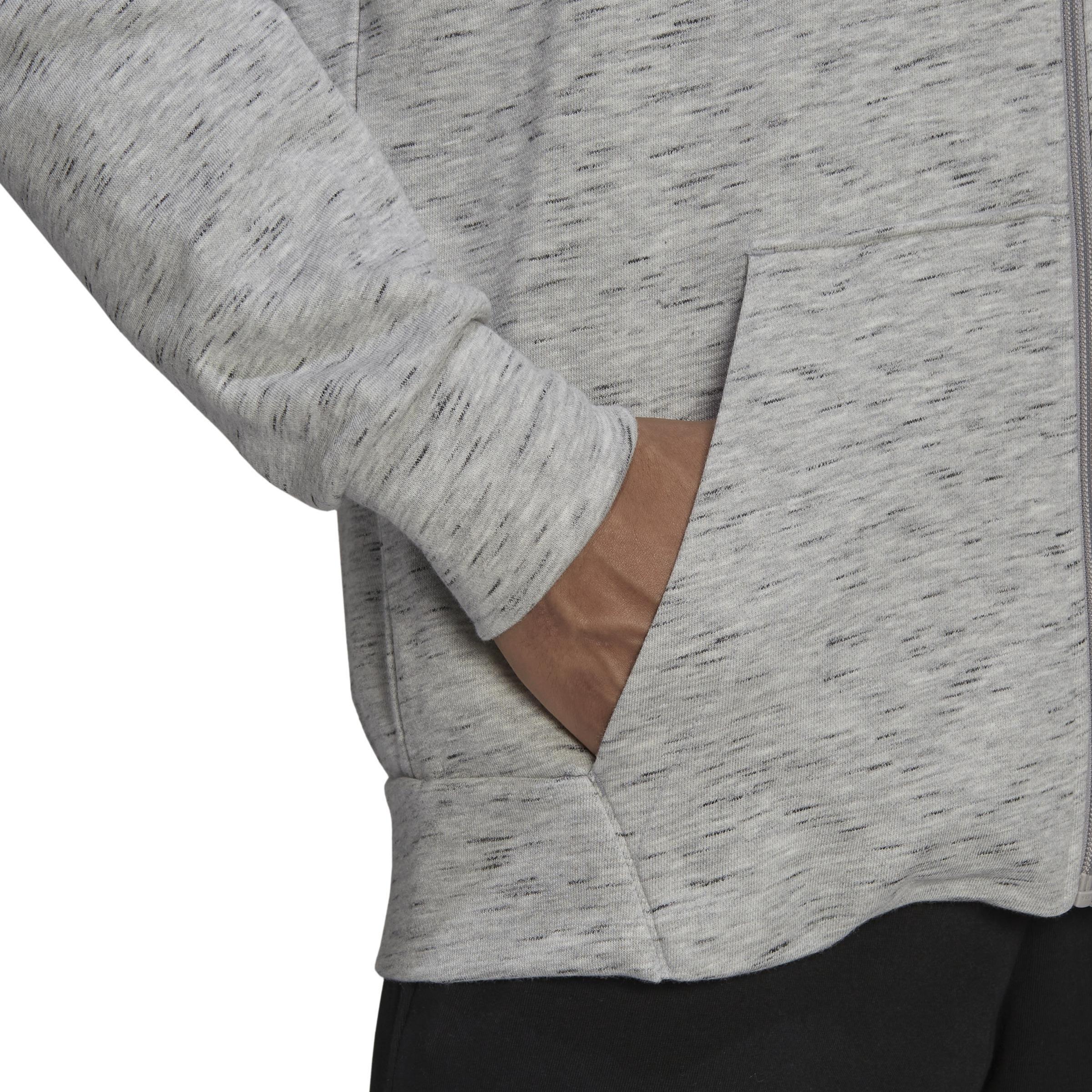 Melange Full-Zip Hooded Sweatshirt, Grey, A901_ONE, large image number 4