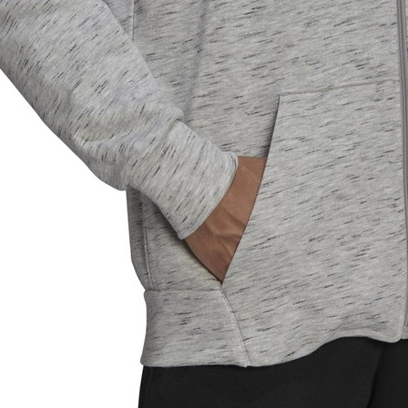 Mens Melange Full-Zip Hooded Sweatshirt, Grey, A901_ONE, large image number 6