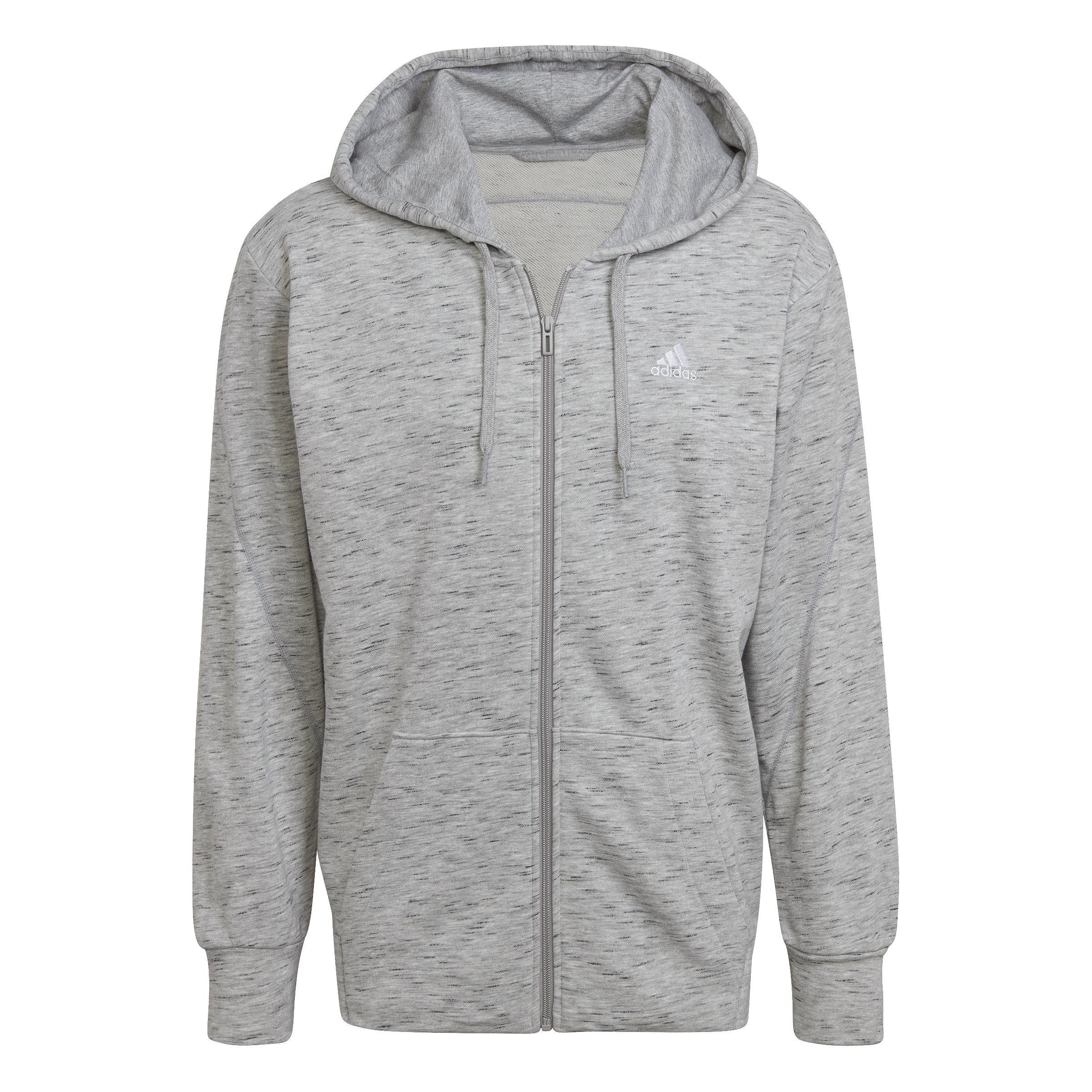Melange Full-Zip Hooded Sweatshirt, Grey, A901_ONE, large image number 6