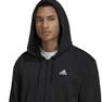 Mens Melange Full-Zip Hooded Sweatshirt, Black, A901_ONE, thumbnail image number 1