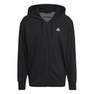 Mens Melange Full-Zip Hooded Sweatshirt, Black, A901_ONE, thumbnail image number 3
