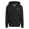 Mens Melange Full-Zip Hooded Sweatshirt, Black, A901_ONE, thumbnail image number 4