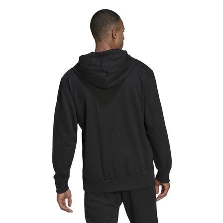 Mens Melange Full-Zip Hooded Sweatshirt, Black, A901_ONE, large image number 5