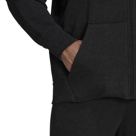 Mens Melange Full-Zip Hooded Sweatshirt, Black, A901_ONE, large image number 6