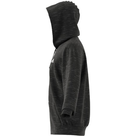 Mens Melange Full-Zip Hooded Sweatshirt, Black, A901_ONE, large image number 7