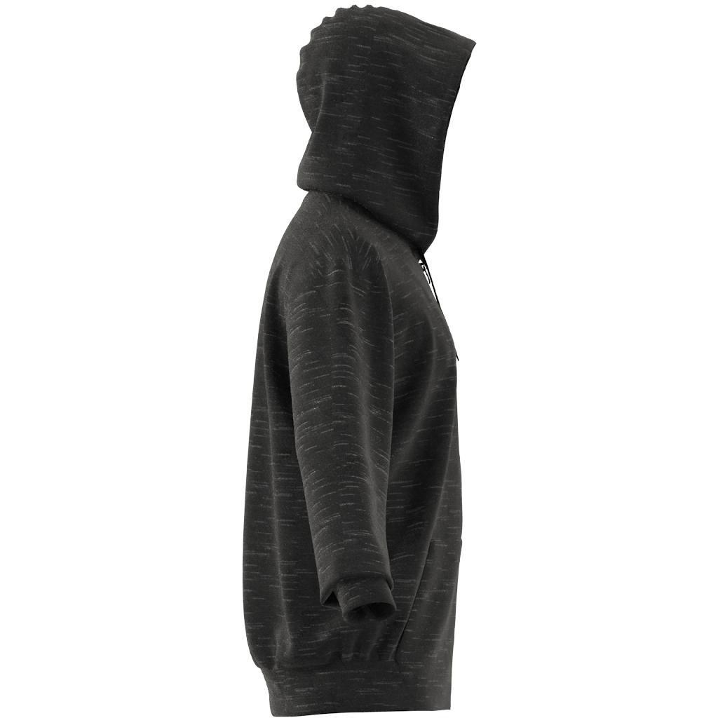 Melange Full-Zip Hooded Sweatshirt, Black, A901_ONE, large image number 8