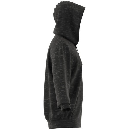 Mens Melange Full-Zip Hooded Sweatshirt, Black, A901_ONE, large image number 8