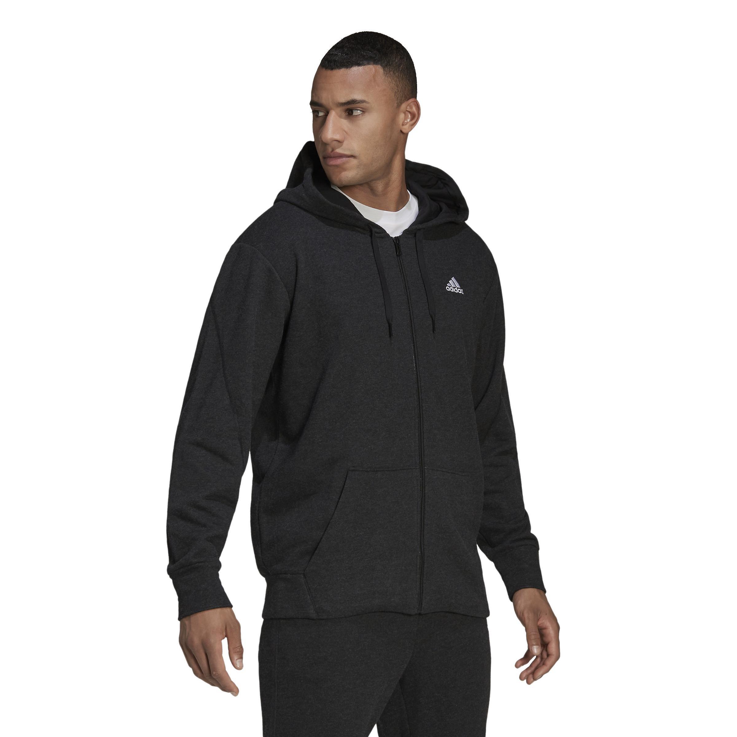 Melange Full-Zip Hooded Sweatshirt, Black, A901_ONE, large image number 9