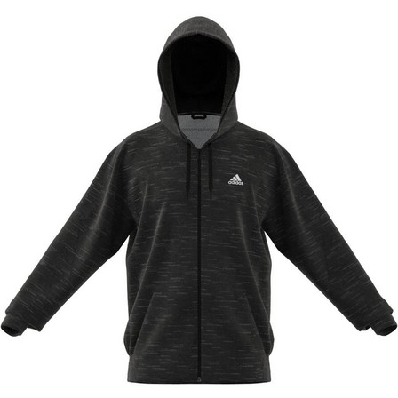 Mens Melange Full-Zip Hooded Sweatshirt, Black, A901_ONE, large image number 10