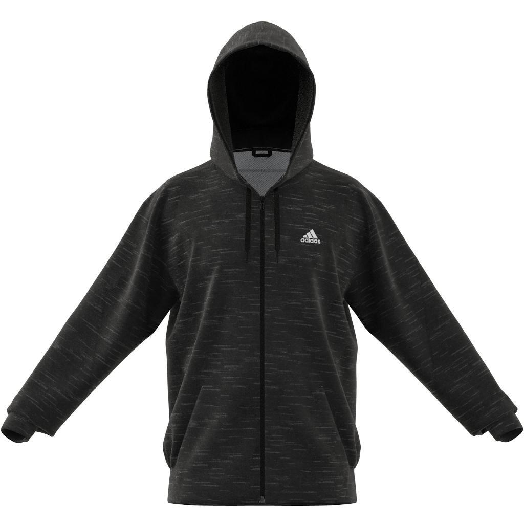 Melange Full-Zip Hooded Sweatshirt, Black, A901_ONE, large image number 10