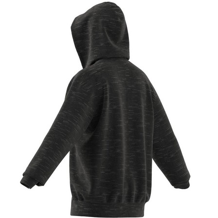 Mens Melange Full-Zip Hooded Sweatshirt, Black, A901_ONE, large image number 11