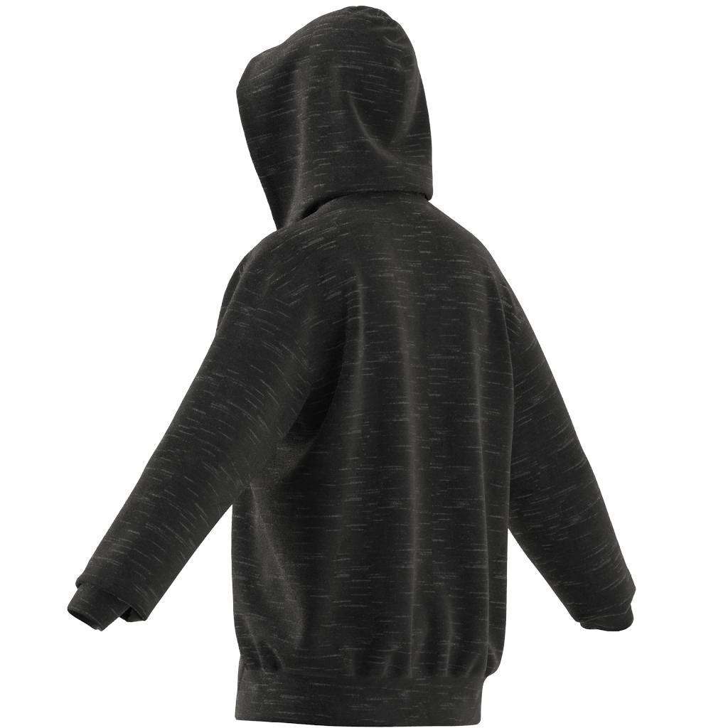 Melange Full-Zip Hooded Sweatshirt, Black, A901_ONE, large image number 11