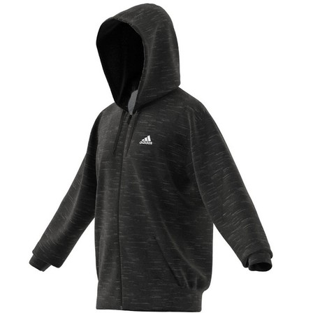 Mens Melange Full-Zip Hooded Sweatshirt, Black, A901_ONE, large image number 13