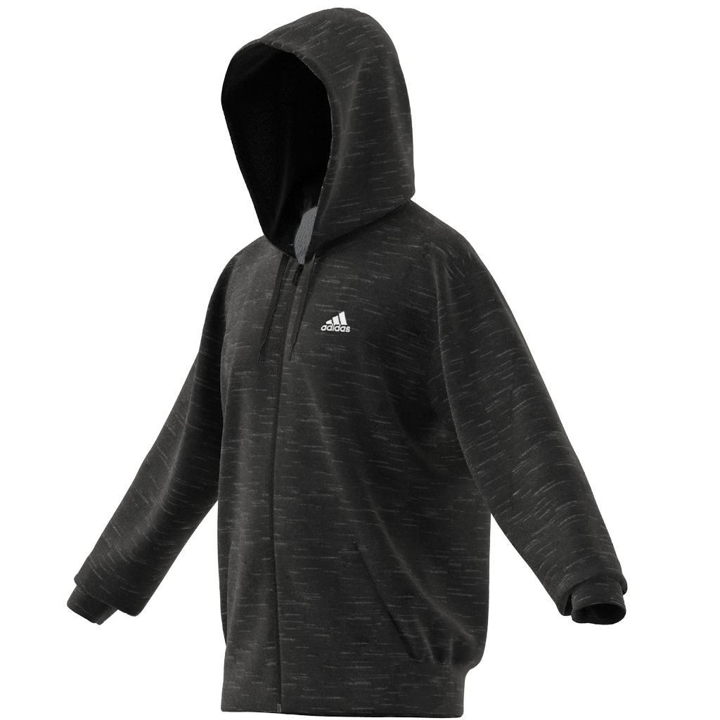 Melange Full-Zip Hooded Sweatshirt, Black, A901_ONE, large image number 13
