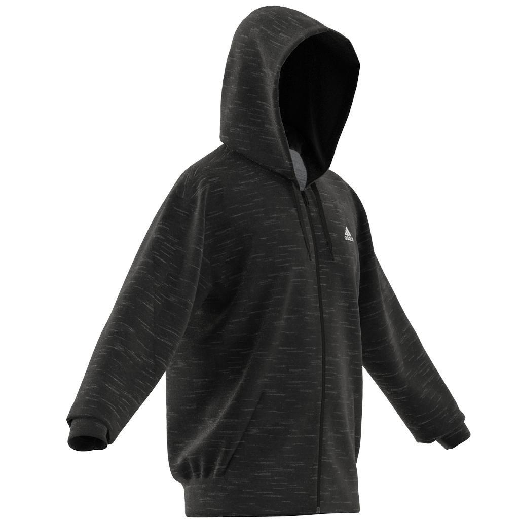 Melange Full-Zip Hooded Sweatshirt, Black, A901_ONE, large image number 14