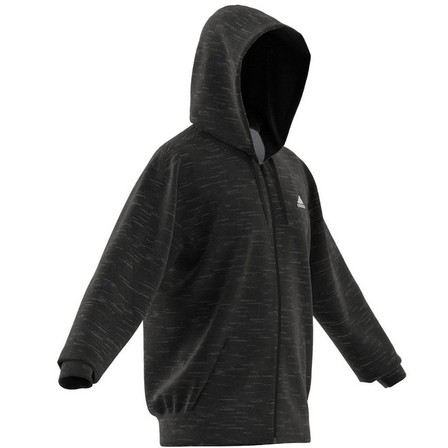 Mens Melange Full-Zip Hooded Sweatshirt, Black, A901_ONE, large image number 14