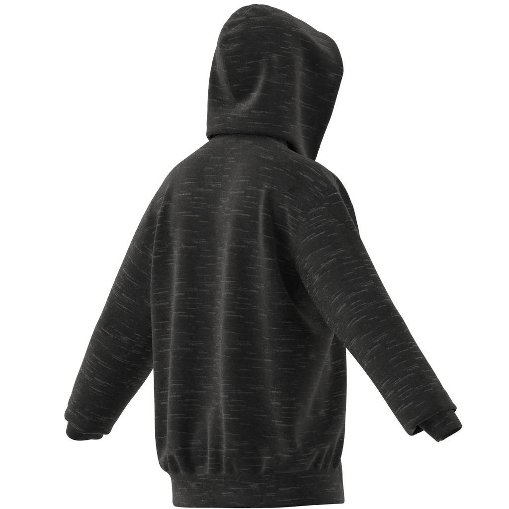 Melange Full-Zip Hooded Sweatshirt, Black, A901_ONE, large image number 15