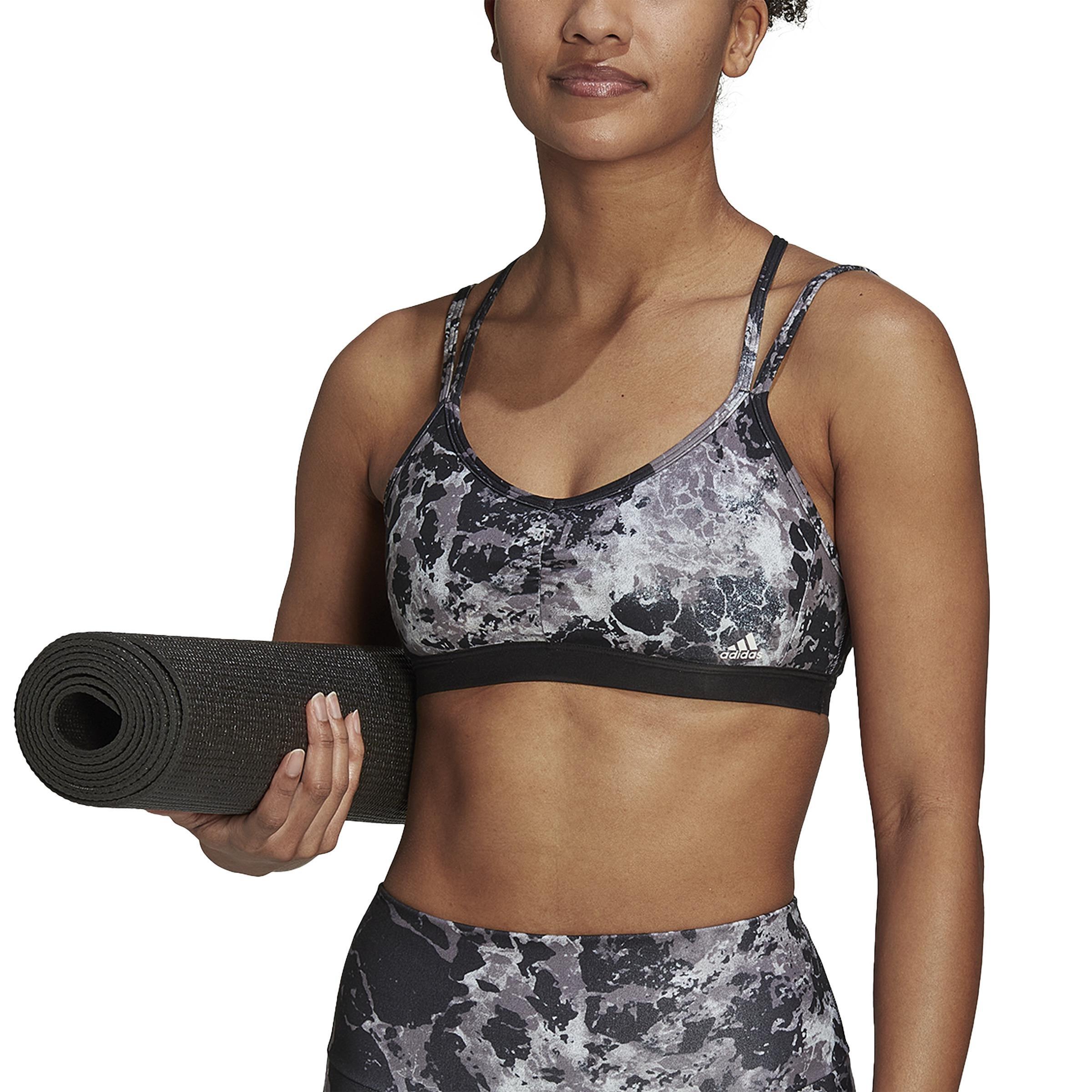 Yoga Essentials Studio Light-Support Allover Print Bra, Black, A901_ONE, large image number 0