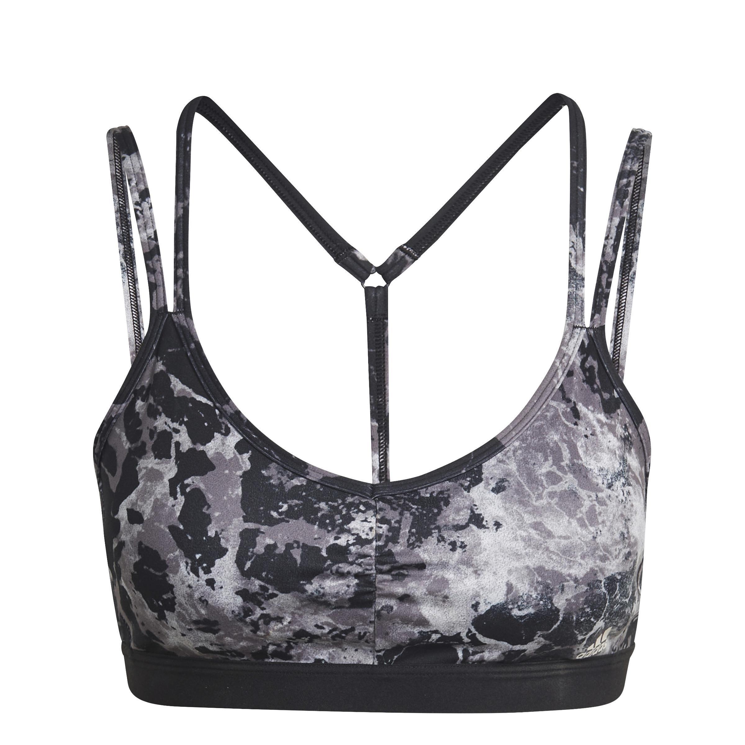 Yoga Essentials Studio Light-Support Allover Print Bra, Black, A901_ONE, large image number 1