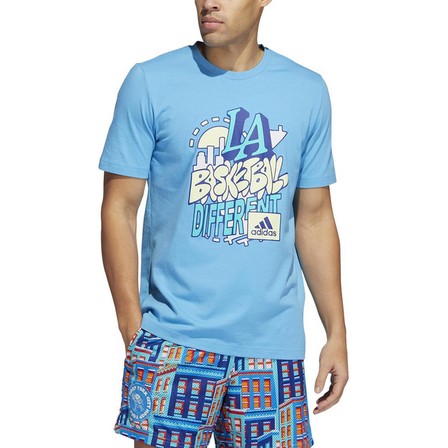 Men La Hoops Graphic T-Shirt, Blue, A901_ONE, large image number 1