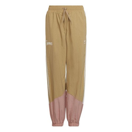 Kids Girls Woven Tracksuit Bottoms, Beige, A901_ONE, large image number 0