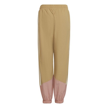 Kids Girls Woven Tracksuit Bottoms, Beige, A901_ONE, large image number 2