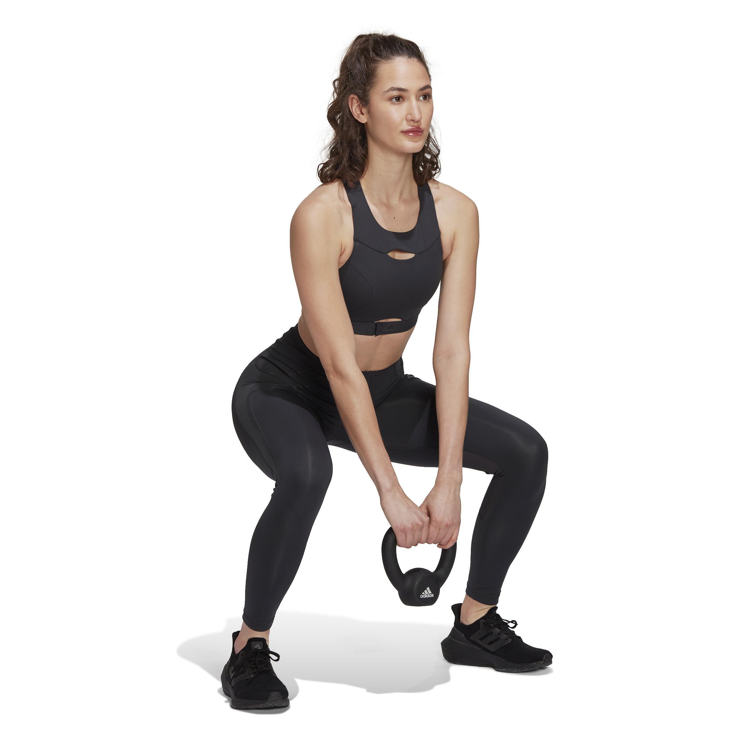 Powerimpact Luxe Training Medium-Support Bra, Grey, A901_ONE, large image number 7