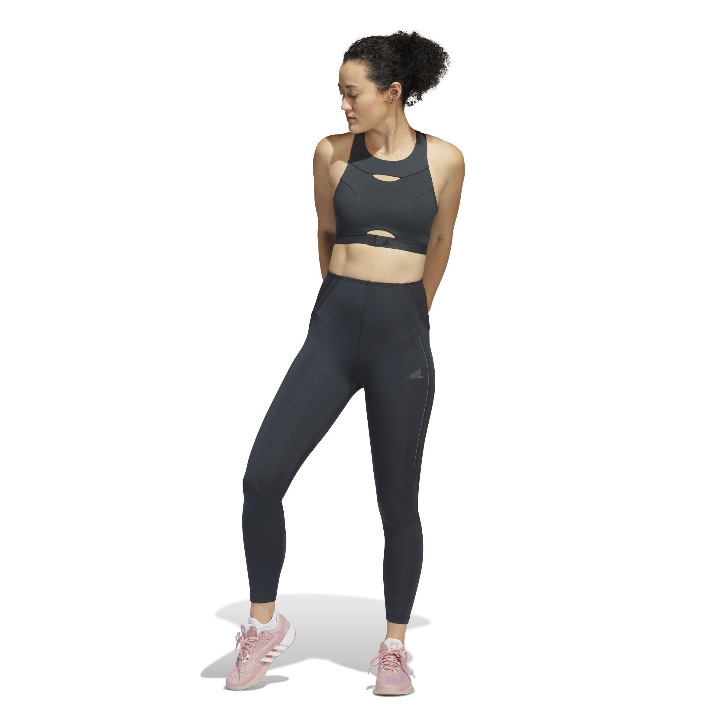 Powerimpact Luxe Training Medium-Support Bra, Grey, A901_ONE, large image number 8