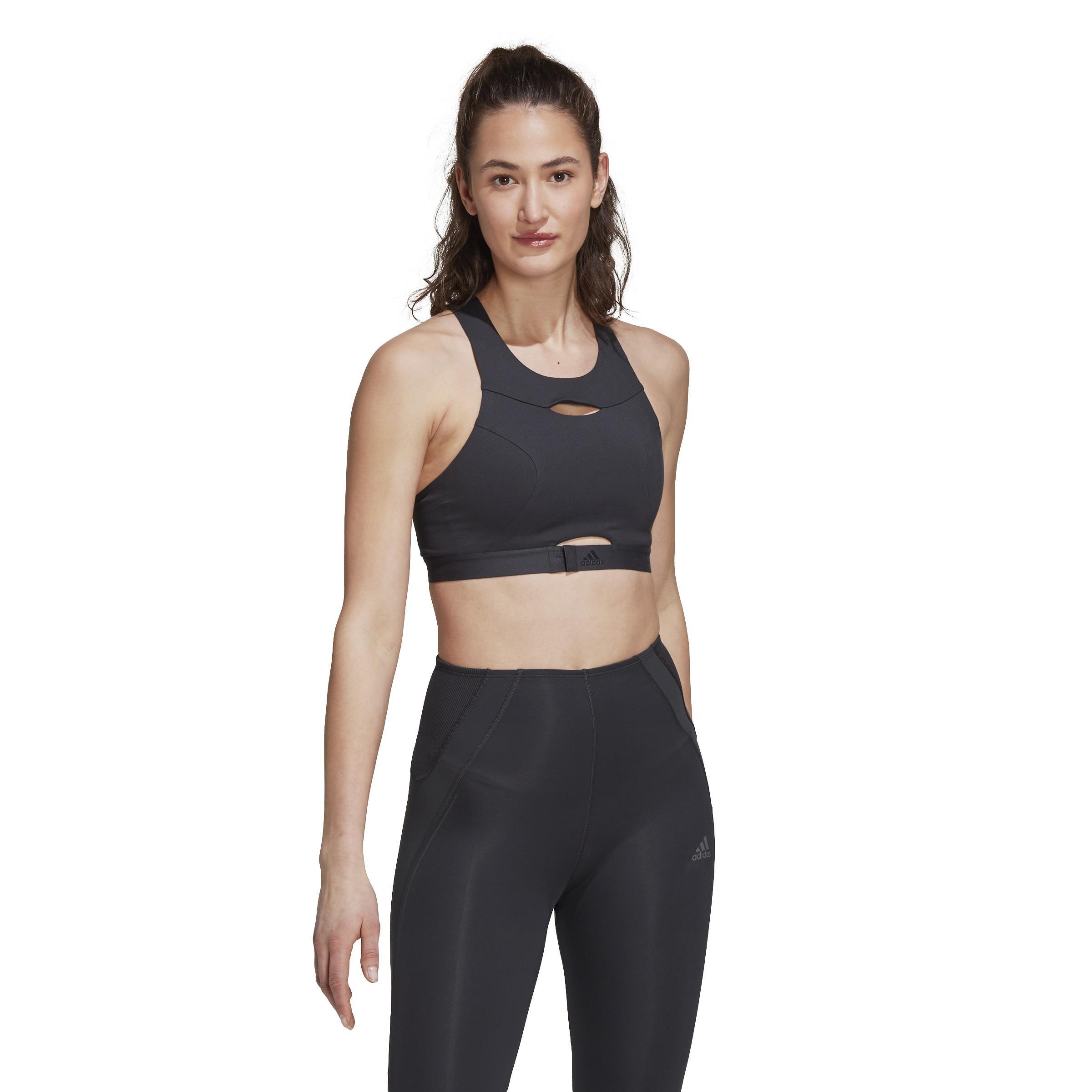 Powerimpact Luxe Training Medium-Support Bra, Grey, A901_ONE, large image number 9