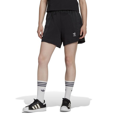 Women Adicolor Split Trefoil Shorts, Black, A901_ONE, large image number 0