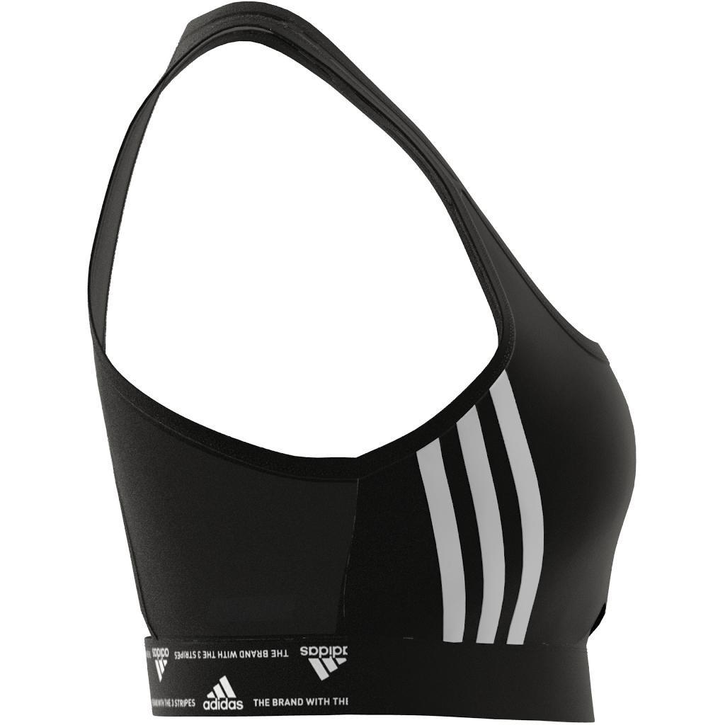 Powerreact Training Medium-Support 3-Stripes Bra, Black, , large image number 3