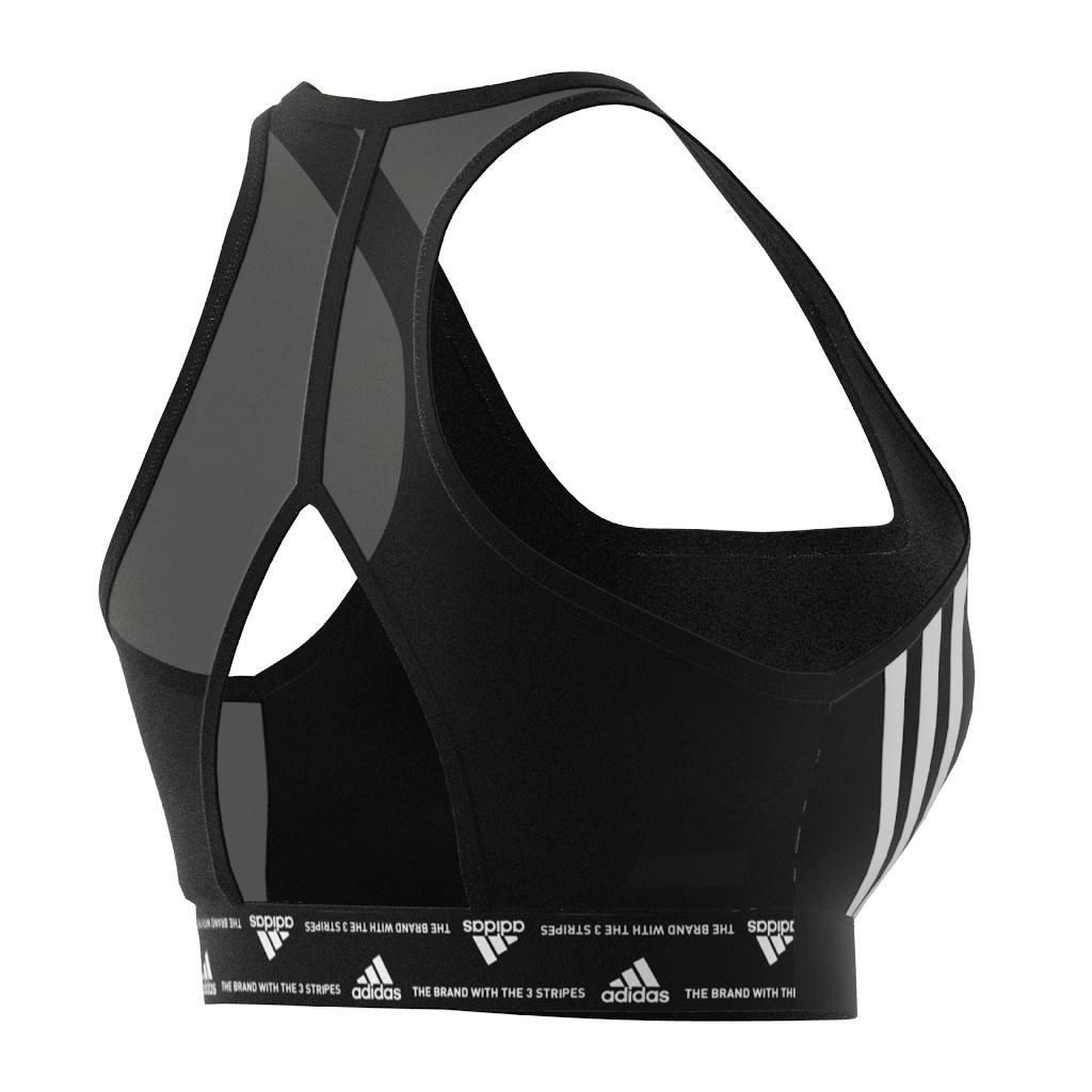 Powerreact Training Medium-Support 3-Stripes Bra, Black, , large image number 4