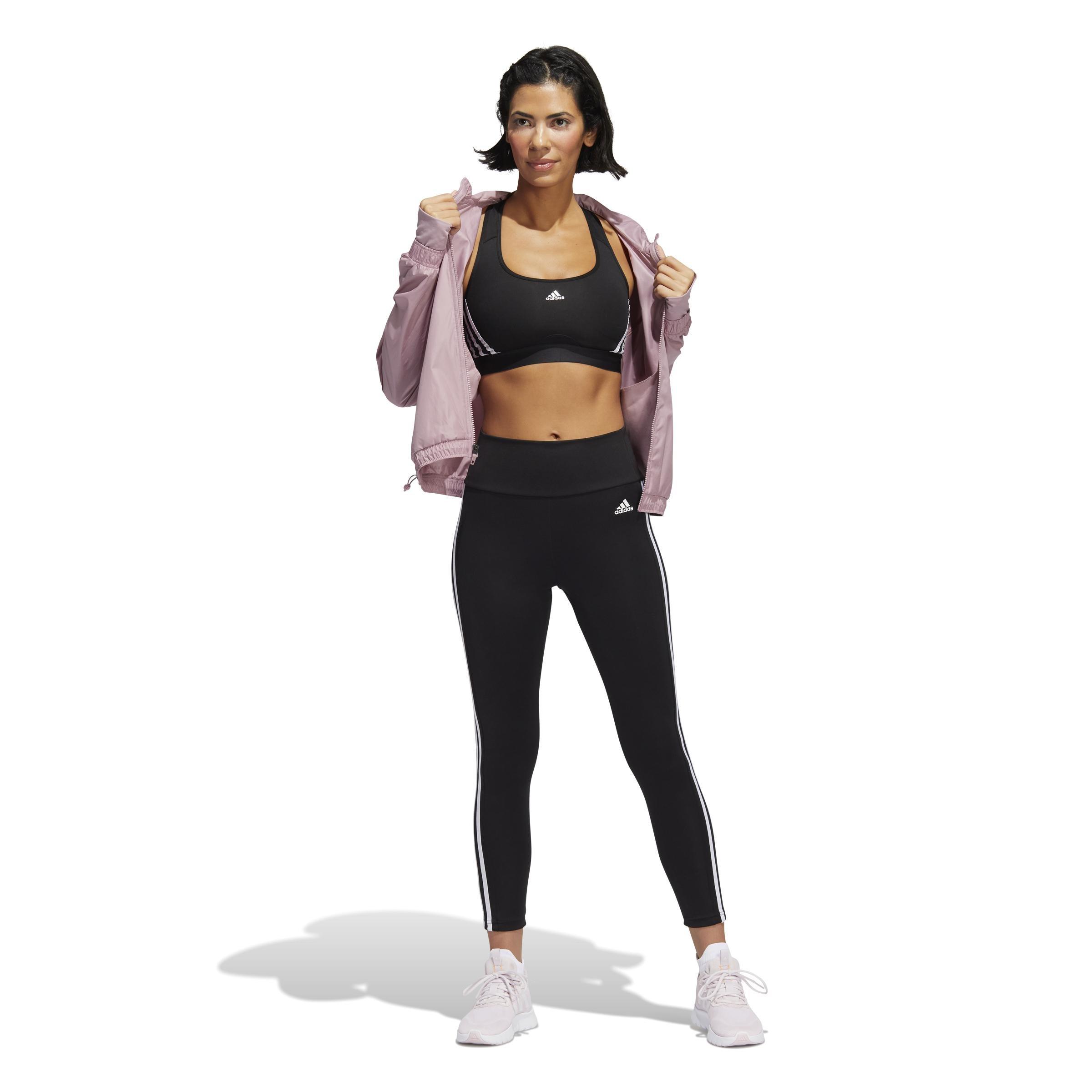 Powerreact Training Medium-Support 3-Stripes Bra, Black, , large image number 5